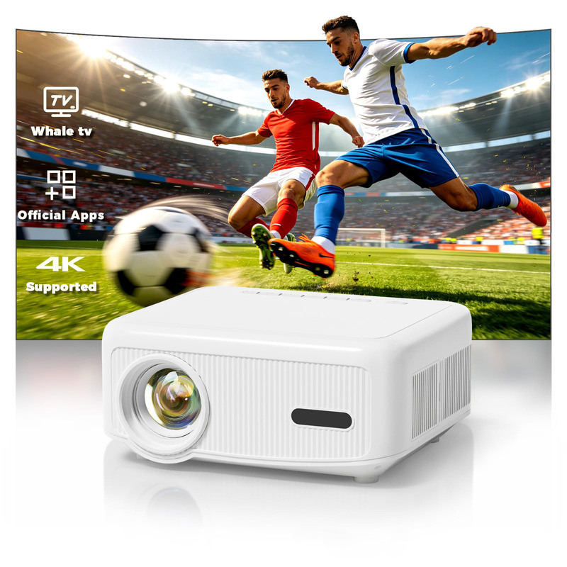 Outdoor Projector [1900 Lumens and 1k+ Official Apps] Movie Projector 4K, Electric Focus