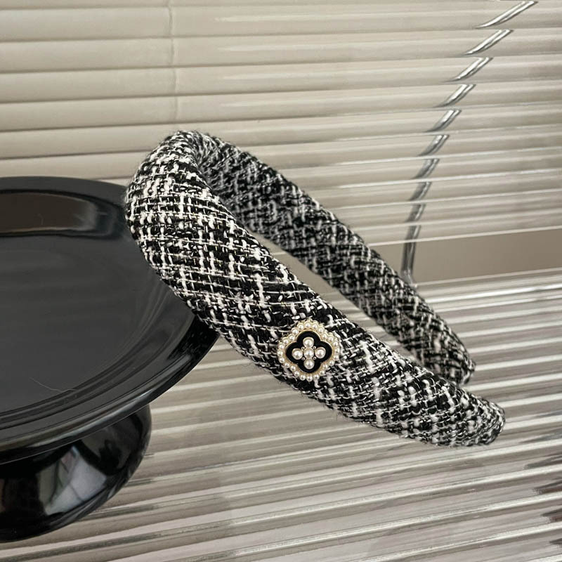 Diadema superior de cráneo alto Diadema de fragancia pequeña negra de alta calidad Diadema de estilo perla coreana arco simple cueva para el cabello accesorios para el cabello femenino