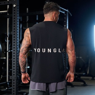 YOUNGLA American Summer New Fitness Vest Men's Outdoor Running Leisure Sports Sleeveless I-shaped Vest