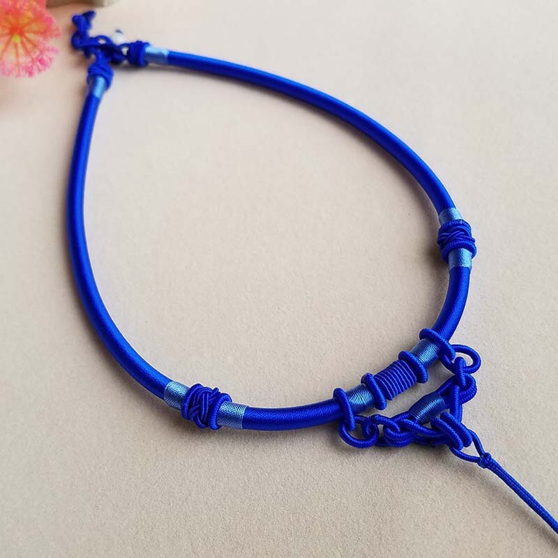翡翠ロープ手編みロープ黒ロープ首輪翡翠ペンダントストラップネックレスロープ結び翡翠ペンダントストラップペンダントストラップ男性と女性用|undefined