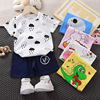 Children's short sleeve T-shirt, summer set for early age, cotton sleeves suitable for men and women, with short sleeve, children's clothing