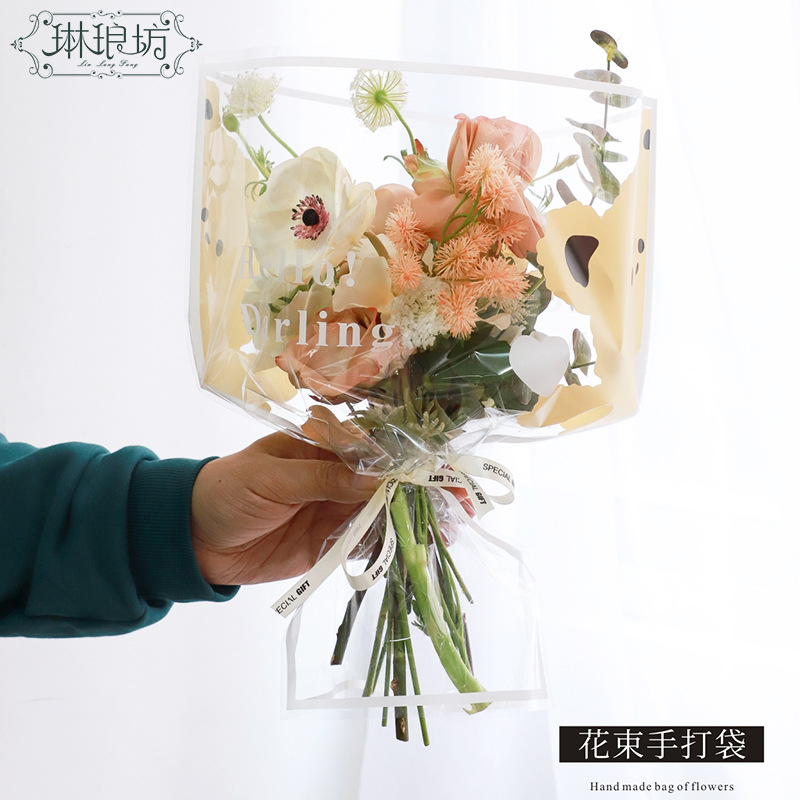 Cinco oso bolso de mano transparente mini ramo de embalaje multi-bolsa OPP bolsa de celofán transparente material floral
