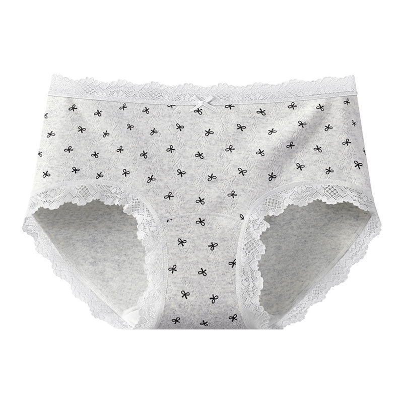 Ropa interior mujer primavera y verano a algodón 7a entrepierna larga antibacteriana primavera y verano algodón niñas calzoncillos de encaje bragas sin costuras
