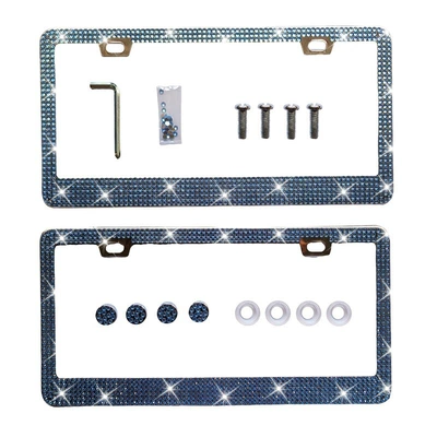 Plate Frame, Can Add Logo, License plate holder/license plate holder - light-blue-double-piece