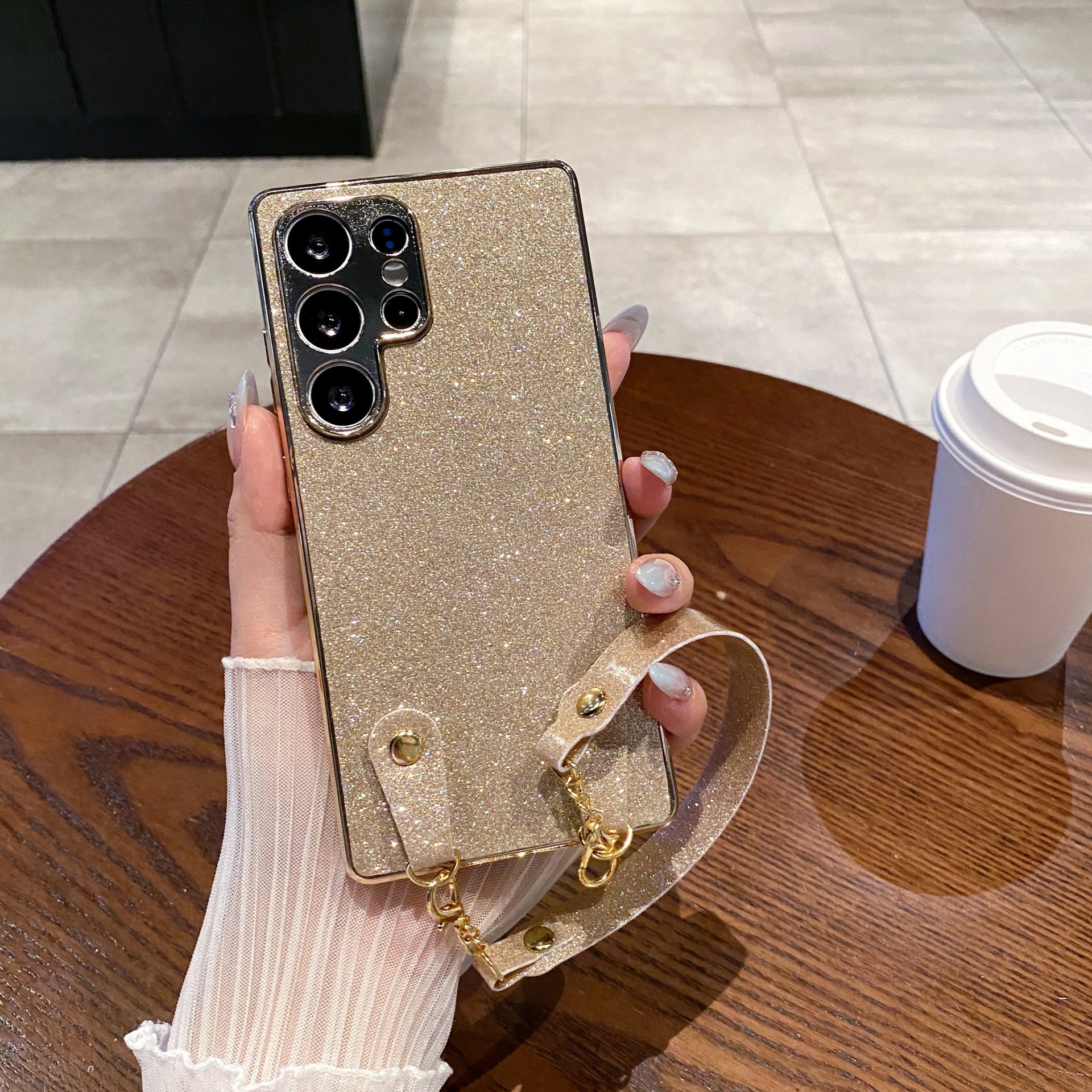 Electroplated Fine Flash Suitable For Samsung Galaxy S25 Phone Case Full Coverage Lens A56 Shockproof S24 Ultra_voghion.com