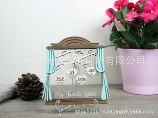 Cross-border explosions etsy personalized 3d mother's day Wooden genealogy genealogy wooden house heart ornaments