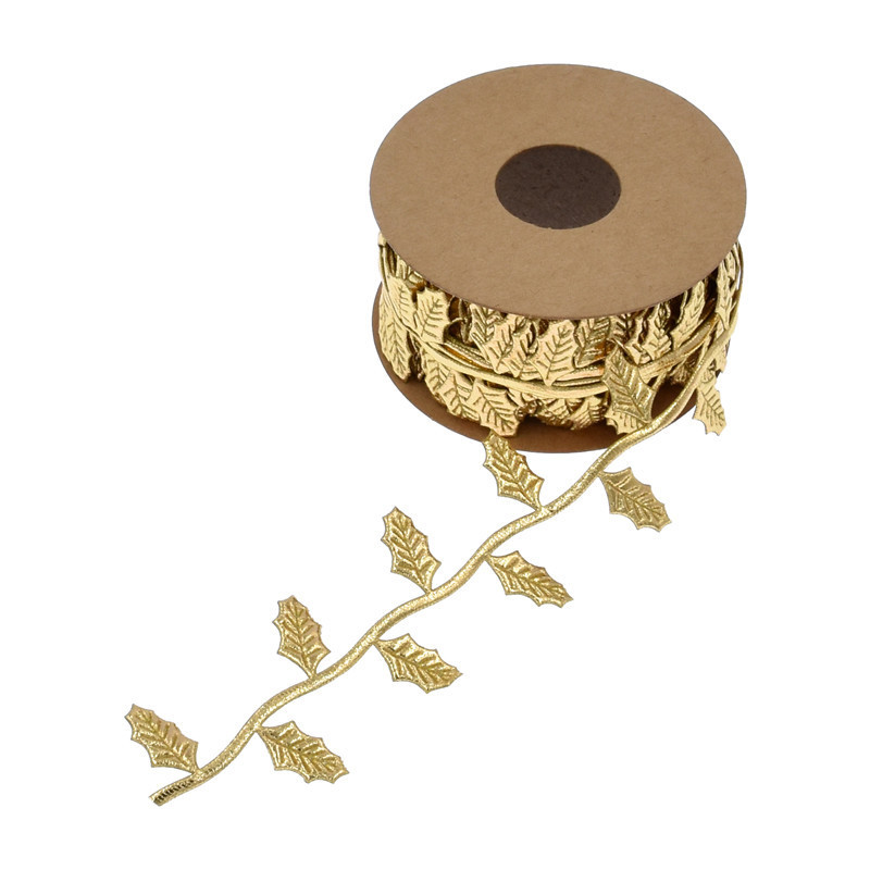 Transfronterizo Amazon nueva Navidad fruta roja hoja cinta regalo embalaje árbol de Navidad decoración hoja cinturón 10 M