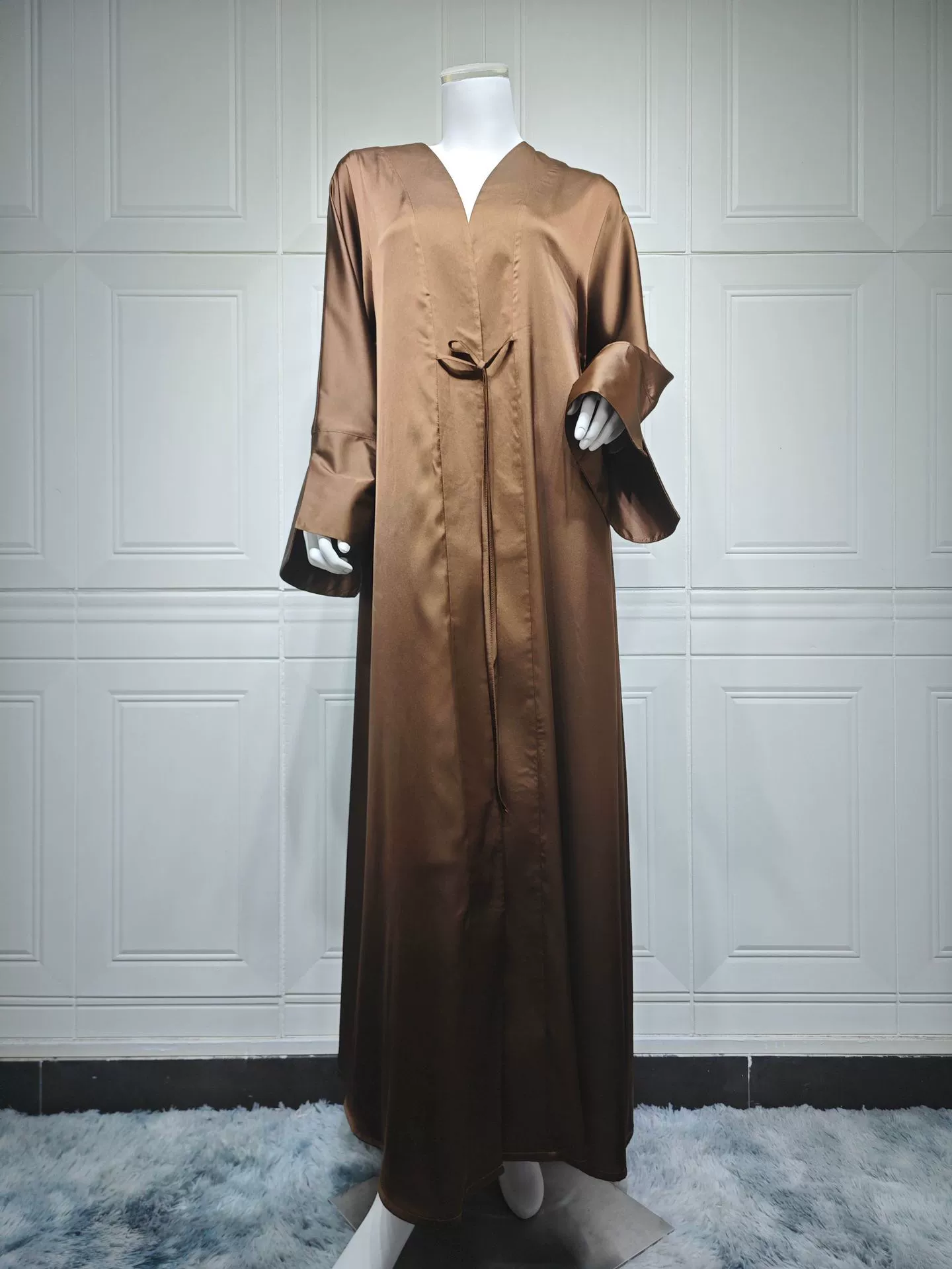 Абая (Mq166modest) однотонное худи-платье кардиган, свободный крой, стиль Ближний Восток Дубай