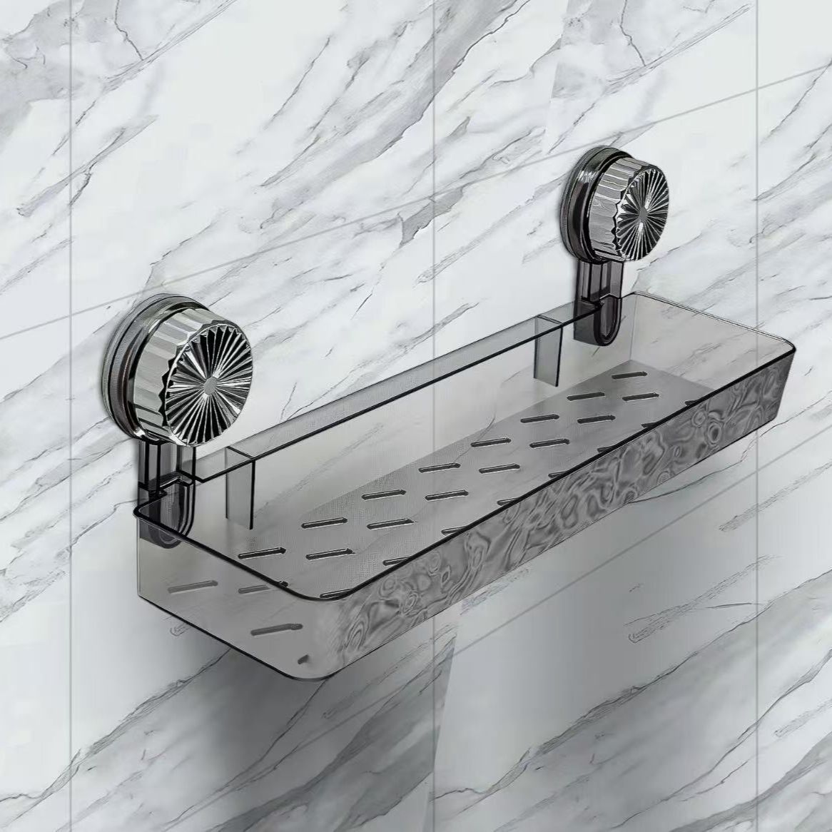 Estante tipo ventosa perforado lavado de manos lavado inodoro ventosa montado en la pared inodoro baño caja de almacenamiento de lujo ligero