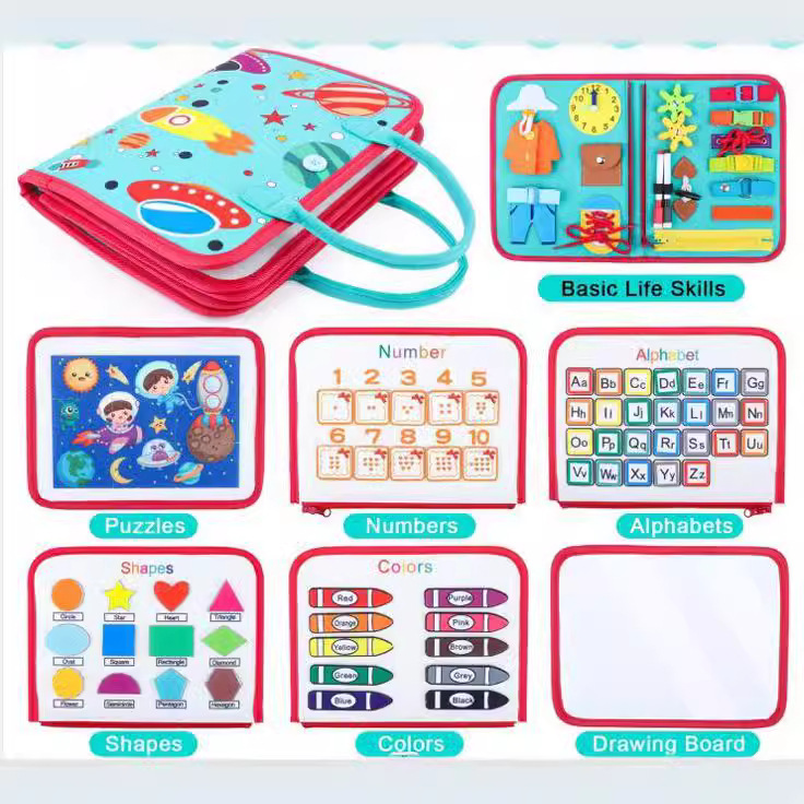 Felt Early Education Board early education cloth book dressing learning board children's toys kindergarten Montessori education busy board