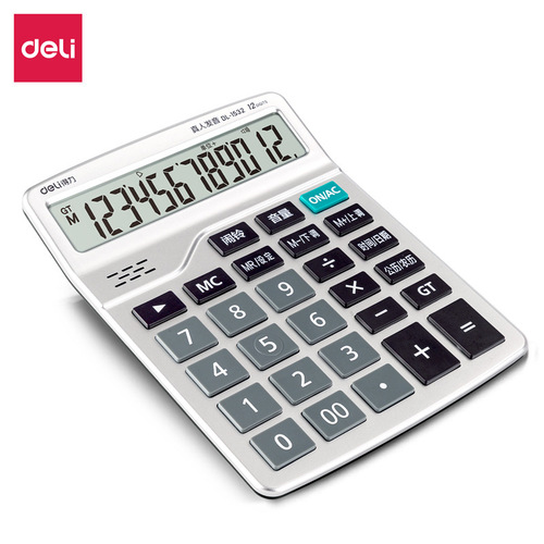 Deli calculator large size office accounting special voice model small student stationery small computer wholesale