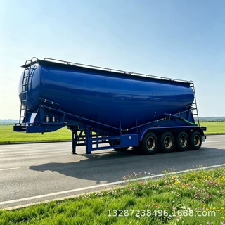 跨境出口罐式车 4轴粉粒物料运输半挂车 水泥罐 普通液体运输罐