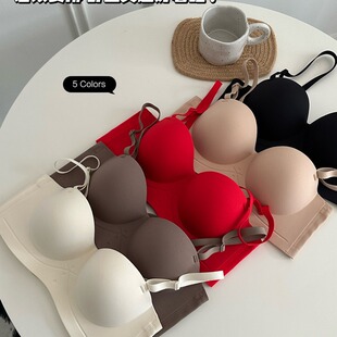 Seamless Tube Top Women's Intimates Non-slip One-piece Small Breast Push-up No Steel Ring Strapless Cross-border E-commerce Hot Style Half Cup