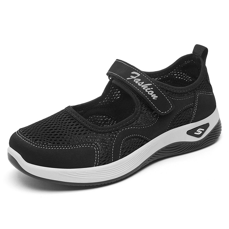 Zapatos mujer 2024 verano nuevo estilo zapatos individuales transfronterizos temu zapatos de madre zapatos casuales de velcro de mediana edad y ancianos