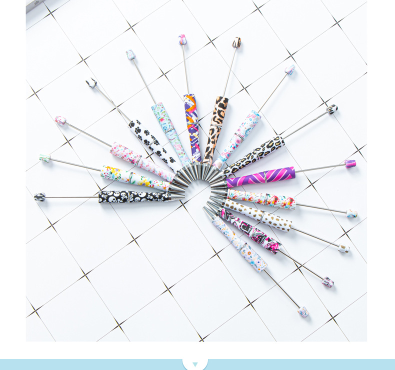 Plastic Material Geometric Pattern Fashion Style Fashion Geometric Pattern Rotary Printing Plastic Ballpoint Pen 1 Piece