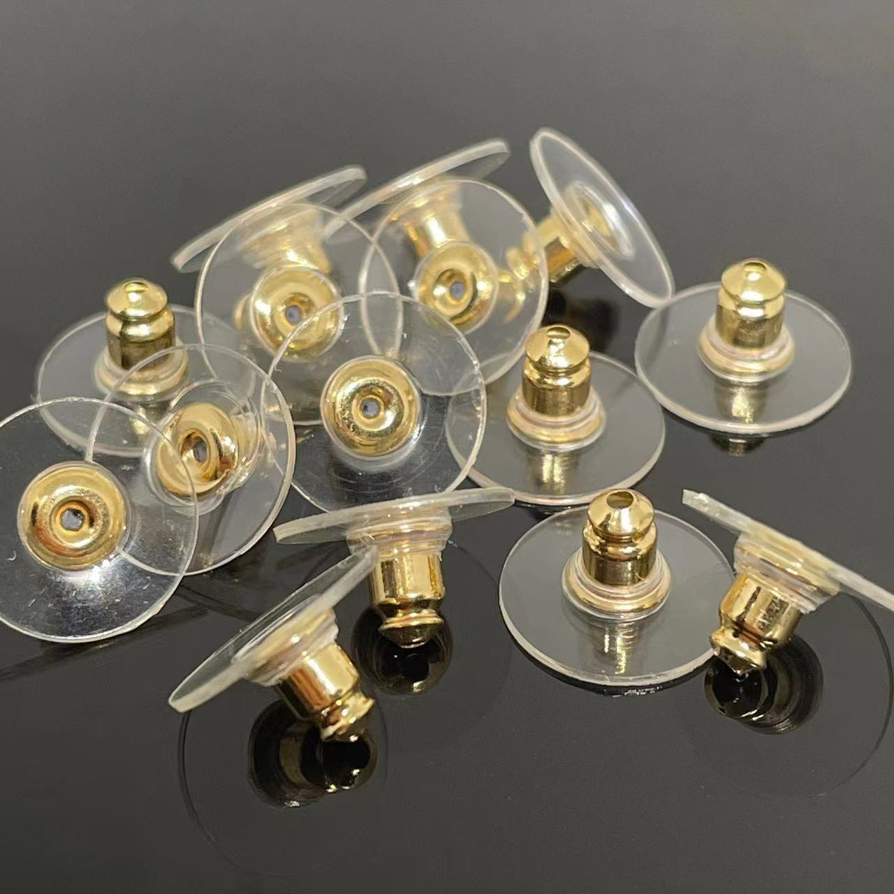 銅空飛ぶ円盤フィルム耳栓diy耳飾り部品保色メッキ弾頭飛盤耳栓卸売り