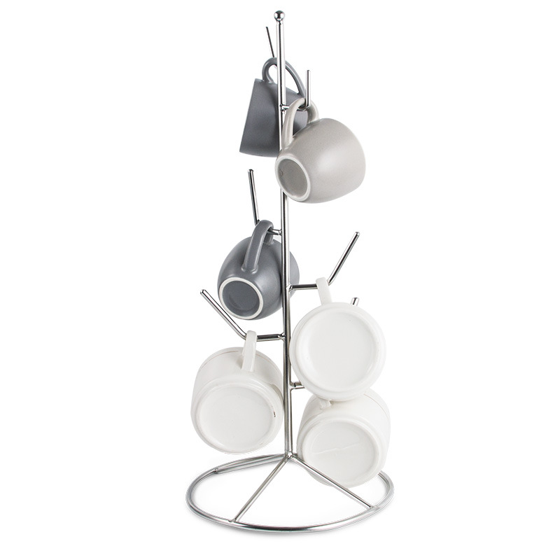 Taza de café rack de acero inoxidable creativo hogar boca abajo taza de agua de vidrio rack drenaje rack de almacenamiento