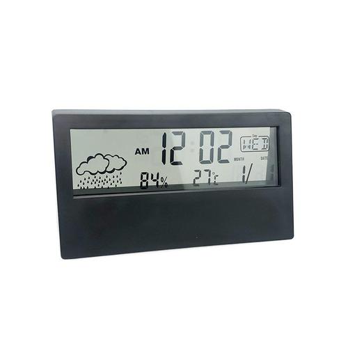 Cross-border LCD clock electronic desk clock temperature and humidity meter alarm clock creative electronic digital display multi-function white light 618E