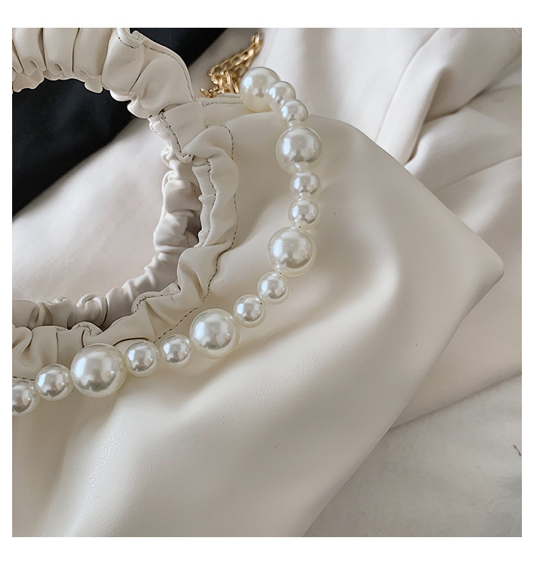 Wholesale Pleated Pearl Chain Solid Color Handbag Nihaojewelry display picture 172
