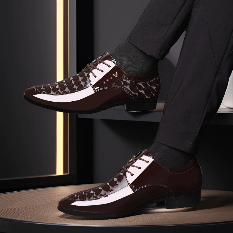 Men's autumn shoes for leather shoes, classic suit jacket, footwear English style, plus size, Korean style