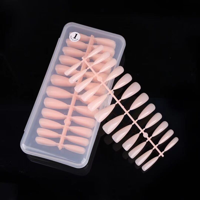 Nail art color solid color nail piece 240 long pointed nail-shaped fold seamless thick jelly color full nail piece