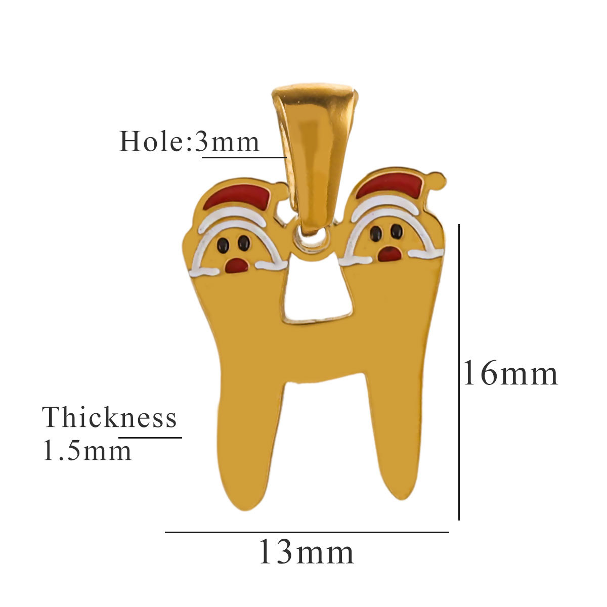 Acero inoxidable Navidad 18K titanio acero letras personalidad Santa adorable moda moda moda DIY joyas colgantes