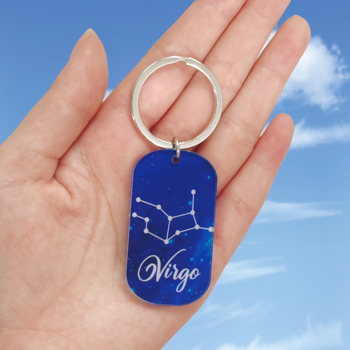 12g Weight Keychain Classification 1 Piece Quantity Daily Occasion Acrylic Material Letter, Constellation Pattern Unisex Gender Romantic Style Romantic Letter Constellation Arylic Unisex Keychain 2