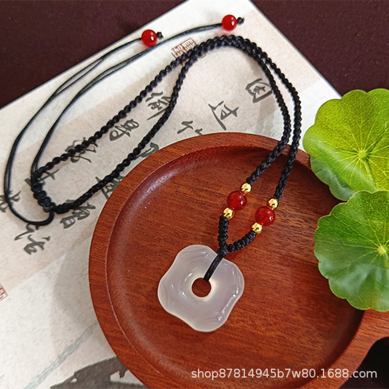 사방라이카이 핑안 버클 레드 마노 비즈 로프(23*23mm)