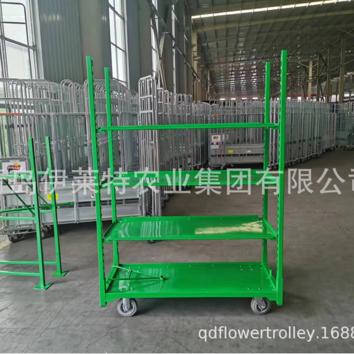 厂家直销可拆卸花架车， 推车周转展示车， 金属板花卉台车