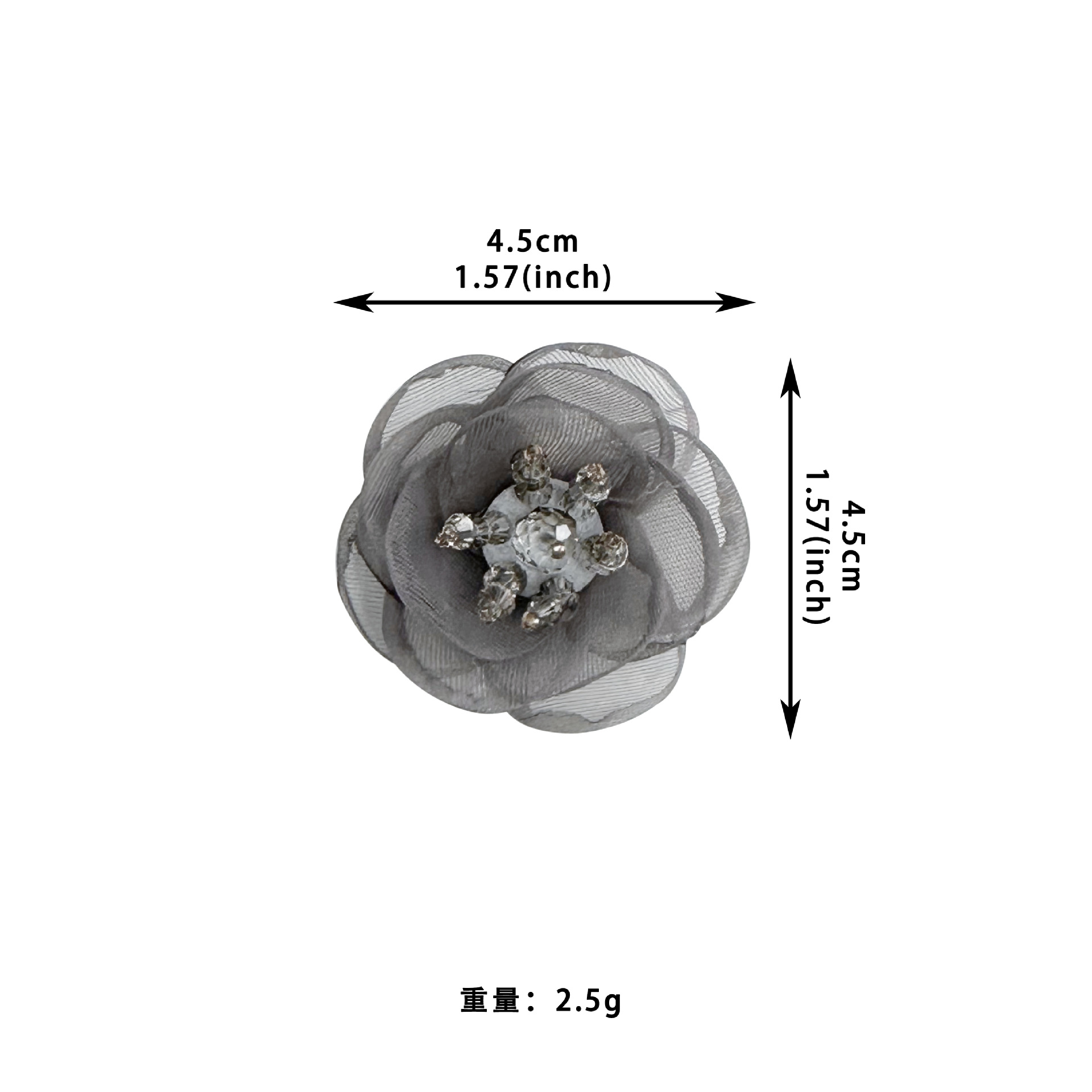 Adornos florales tridimensionales con incrustaciones de diamantes de imitación, decoraciones de moda versátiles multicolor, accesorios para el cabello hechos a mano, accesorios de vestir. image 6