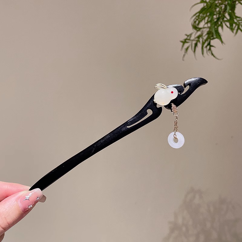 Estilo antiguo chino paso horquilla nuevo estilo chino updo horquilla de alto grado sándalo palillos elegante Hanfu borla tocado