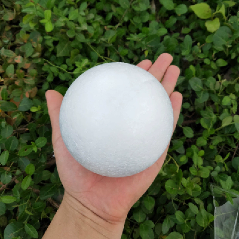 White round styrofoam ball from foam for early age, handmade