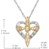 Fashionable silver two-color pendant heart shaped, necklace, suitable for import, city style, European style