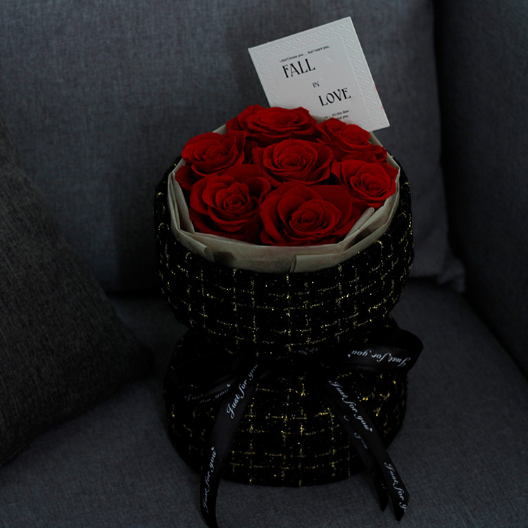 Ramo de Flores Preservadas de Alta Gama con Aroma, Estilo Fragancia, Producto Terminado, Rosas Reales, Regalo de Cumpleaños al por Mayor para Chicas, Día de San Valentín