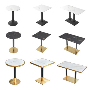 Light Luxury Rock Board Milk Tea Shop Western Restaurant Cafe Clean Bar Barbecue Hot Pot Shop Sofa Card Seat Table and Chair Combination