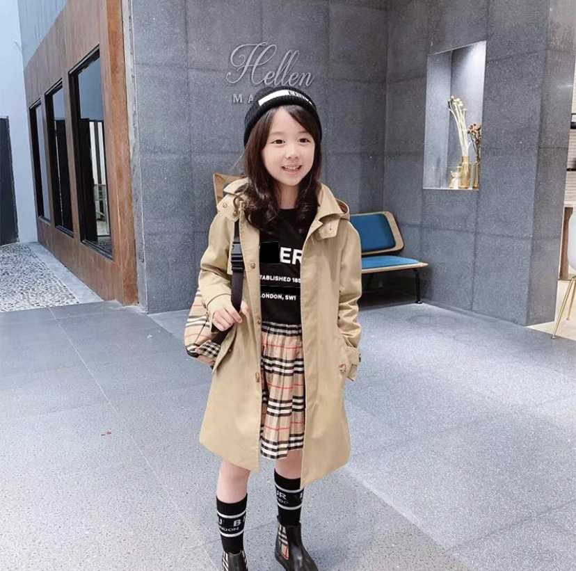 男童兒童純棉風衣外套2024春秋款中長款女童中大童學院英倫風外套