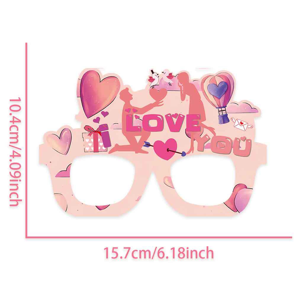 2026 nuevo día de San Valentín gafas de papel fiesta decoración regalo de día de San Valentín amor gafas Cupid