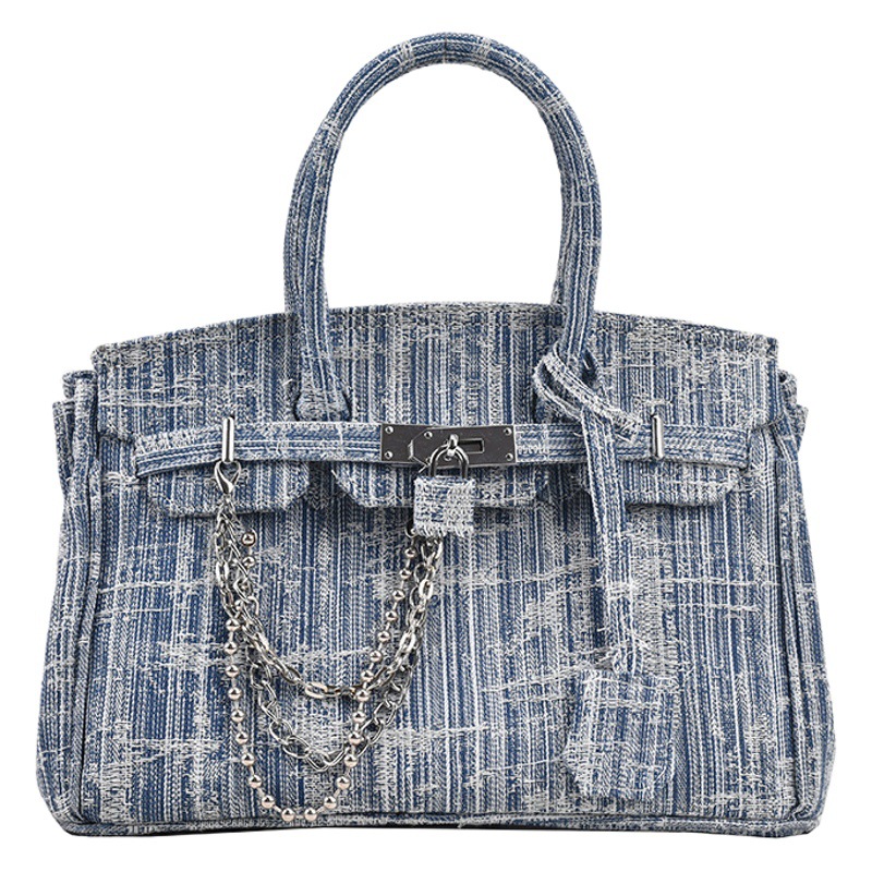 Bolso de mano retro desgastado de mezclilla para mujer, bolso de hombro tipo bandolera grande y pequeño para comercio exterior transfronterizo.
