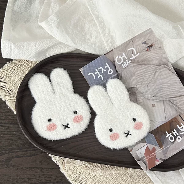 Plush Blush White Rabbit Magic Soft Cute Cartoon Side Bangs Forehead Girl's Cute Versatile Hair Accessory