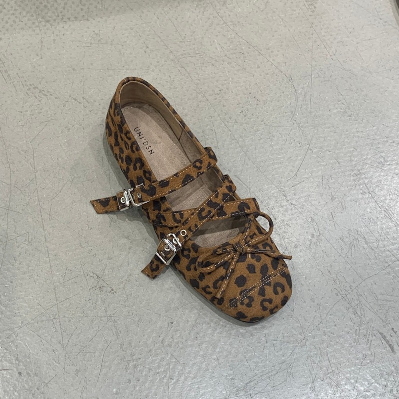 内增高复古圆头豹纹单鞋女秋季款小众设计法式玛丽珍女鞋芭蕾舞鞋|undefined