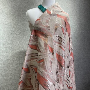 2021 New High Precision Jacquard Autumn and Winter Costure Hanfu Fabric Pink Fashion Retro Flower Abstract Pattern