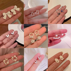 女性用イヤリング、シンプルで人気の韓国ジュエリー、レトロな高級イヤリング、ネットセレブ気質パール、初春イヤリングアクセサリー