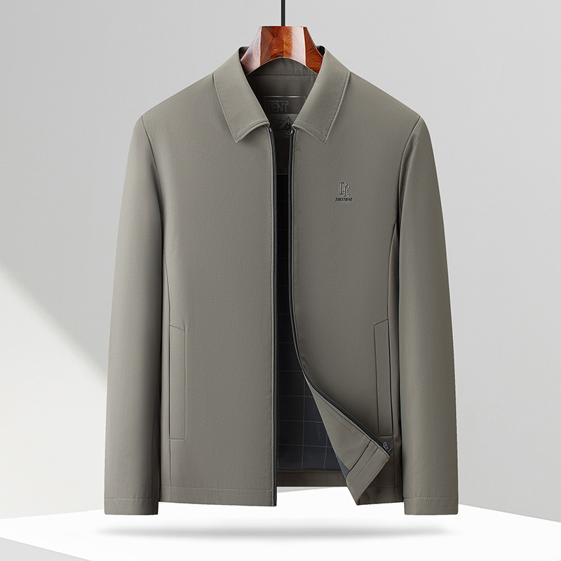 Men's lapel men's fashion jacket, spring and autumn business casual solid color versatile top and coat
