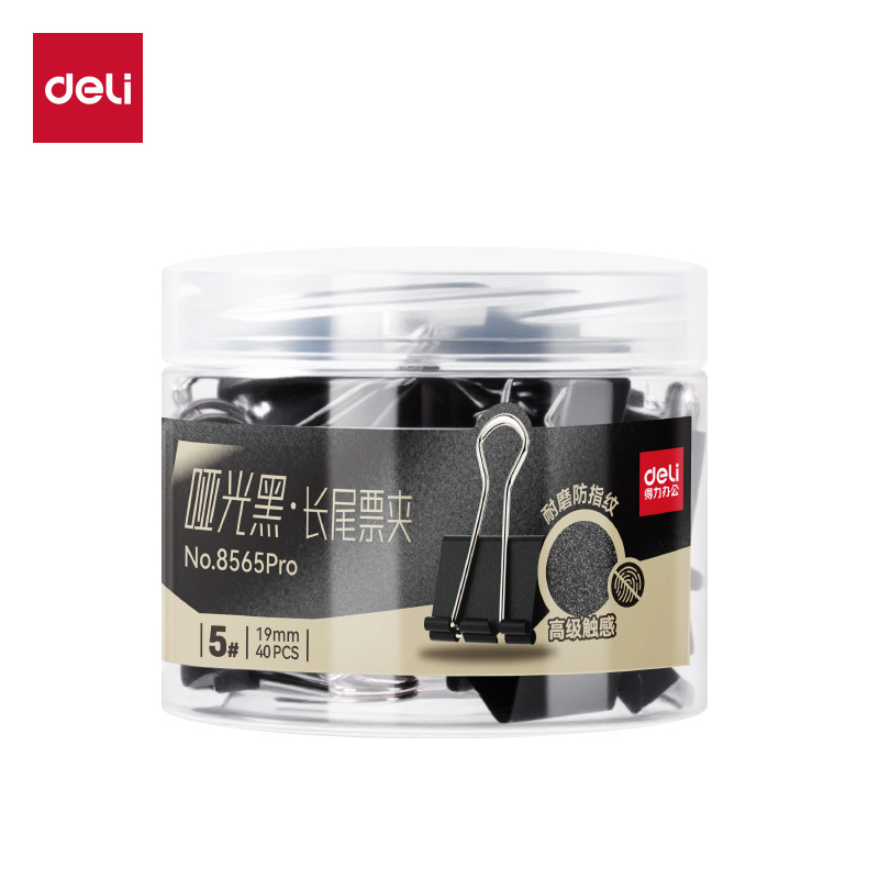 Delikie mate negro cola larga clip de boletos multi-especificaciones opcionales 8565Pro5 # clip ancho 19MM clip de cola de balboa