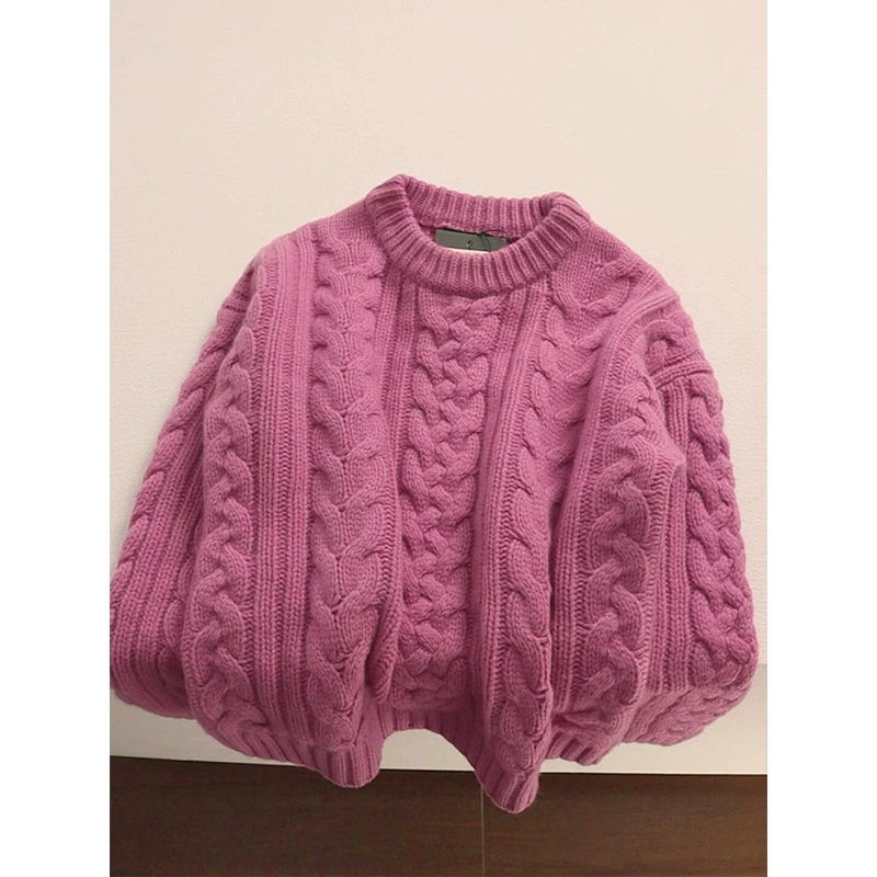 Демисезонный связаный свитер, французский стиль, oversize