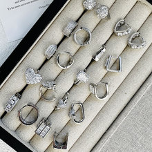 韩版小众ins风环形镶钻耳扣 轻奢高级感小巧个性超闪时尚气质耳饰