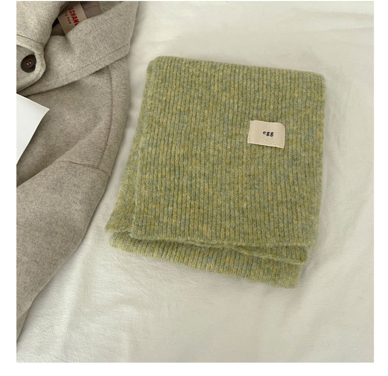Contenant de la laine ~ Nouvelle écharpe en cachemire imitant un œuf gluant doux de couleur unie pour la chaleur hivernale en tricot de tempérament coréen_voghion.com