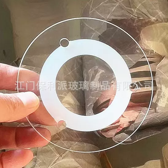 源头工厂加工定-制 超白钻孔 圆圈印刷 LED 灯具玻璃