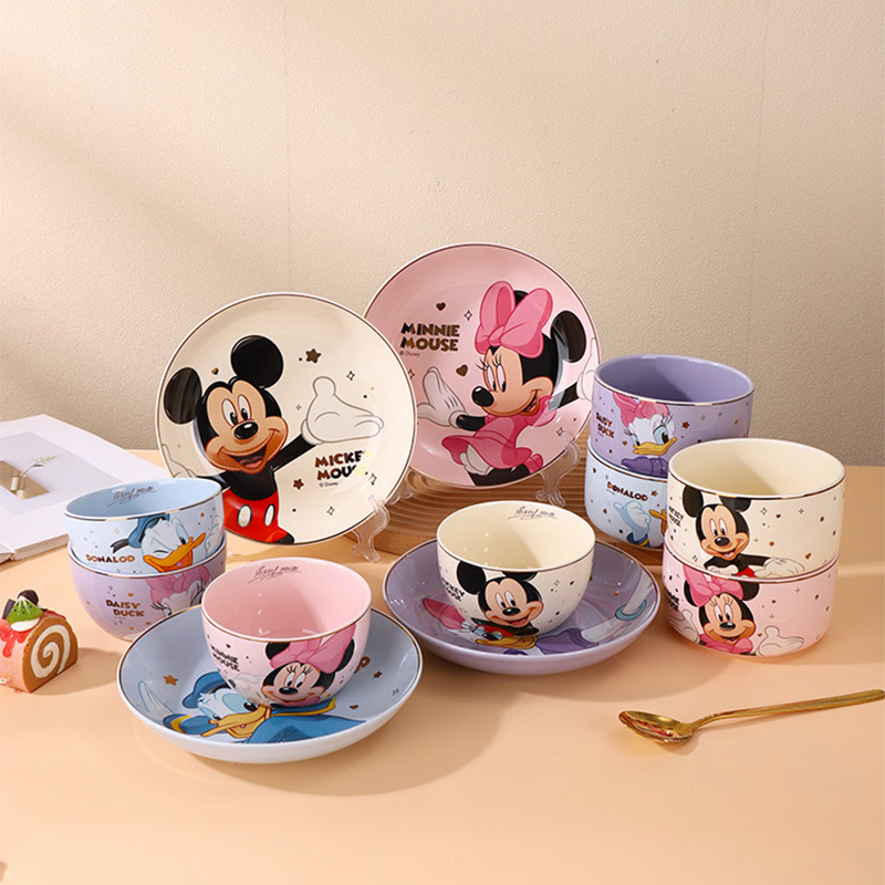 Disney/Disney Xingyun Ceramic Bowl for Home Use, High-Value, Heat-Resistant Rice Bowl, Festive Gift, Souvenir