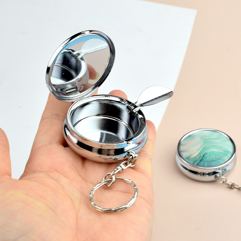 Metal Ashtray Mini Personalized Portable Ashtray Creative Bag with Lid Ashtray Bag Small Gift
